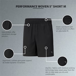 Performance Woven 5" Men's Training Shorts, Puma Black, extralarge-IND